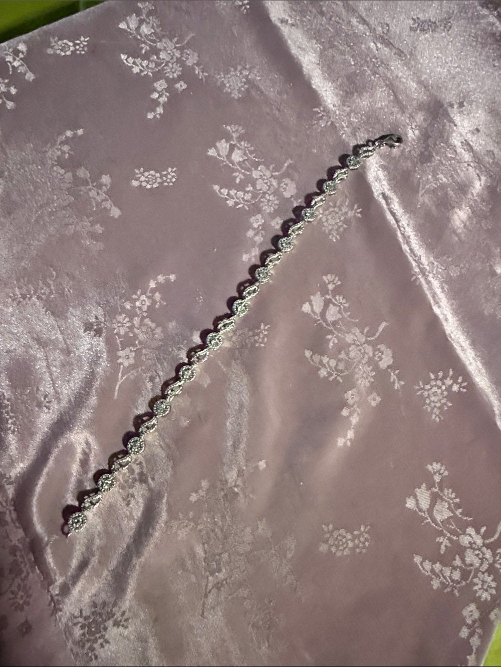 Sterling, silver and diamond Tennis Bracelet - Sparkling Clear Stones
